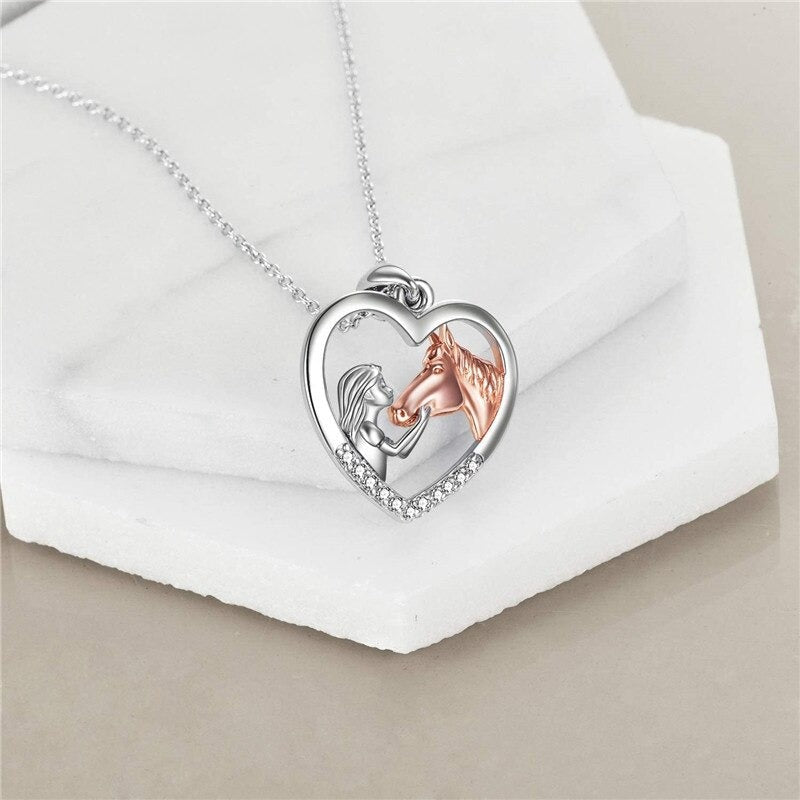 "I Love You Forever" Horse Necklace